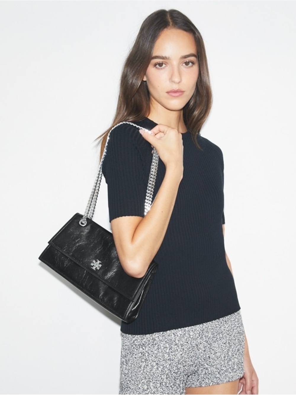 Tory Burch Kira Turnlock Leather Shoulder Bag